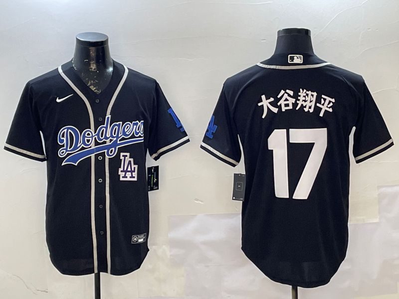 Men Los Angeles Dodgers #17 Ohtani Black Fashion Game 2025 Nike MLB Jersey style 3014